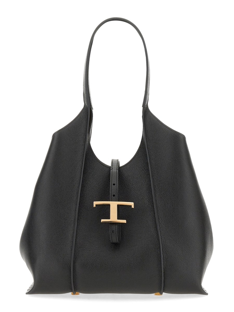 TOD'S    TIMELESS GRAINED LEATHER T TOTE BAG