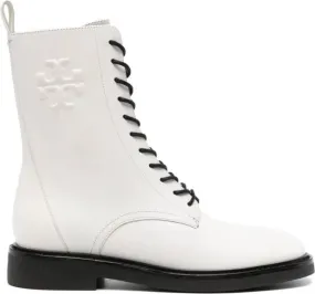 Tory Burch Double T combat boots White