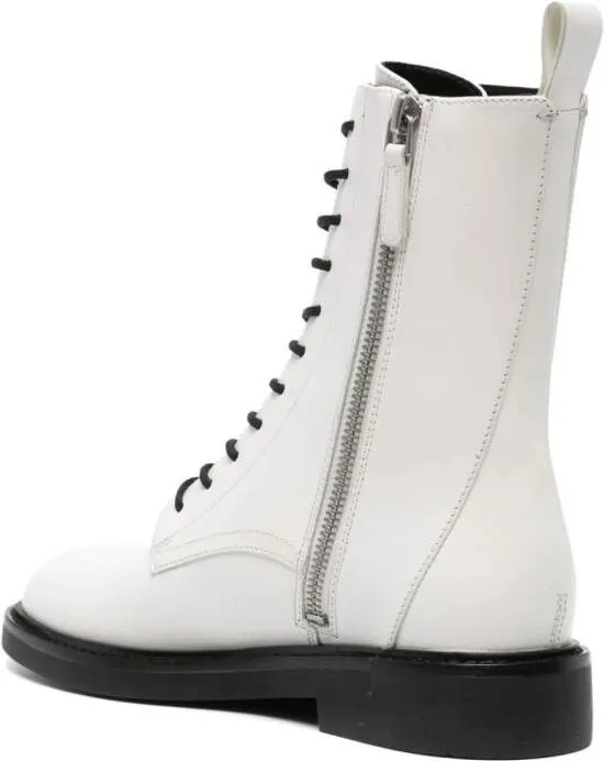 Tory Burch Double T combat boots White