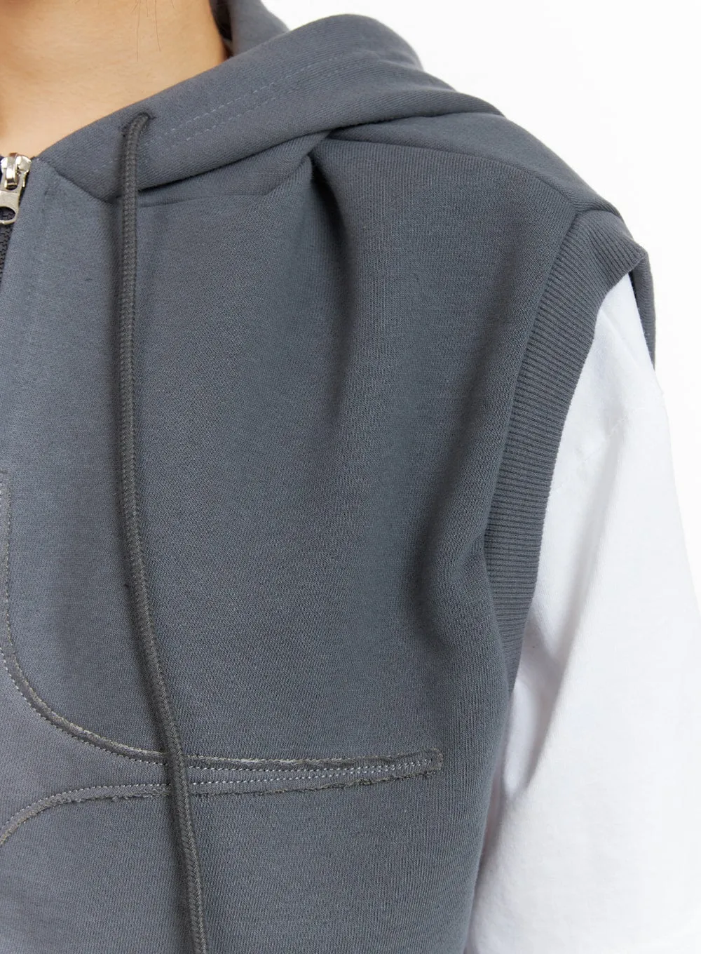 Two-Way Zip Hoodie Vest CF419