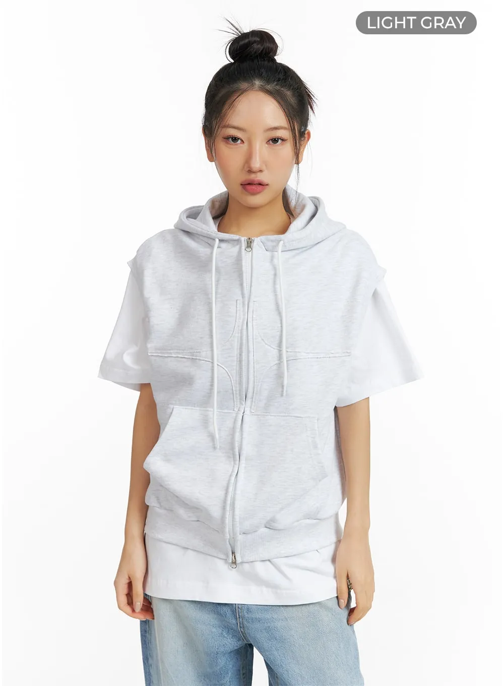 Two-Way Zip Hoodie Vest CF419