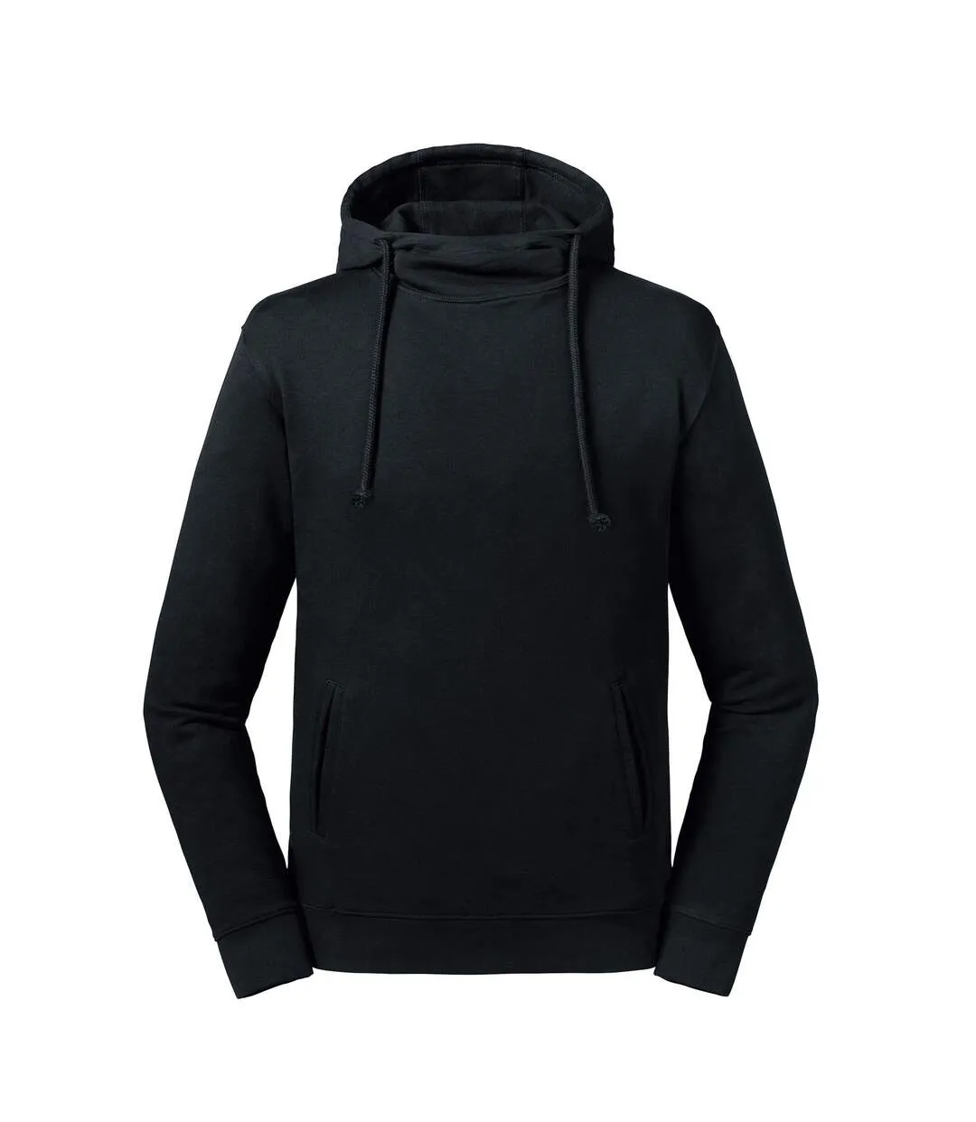 Unisex adult organic hoodie black Russell