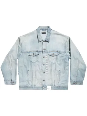 Unisex Blue Denim Jacket - Buttoned Front Pockets - Balenciaga Size Guide