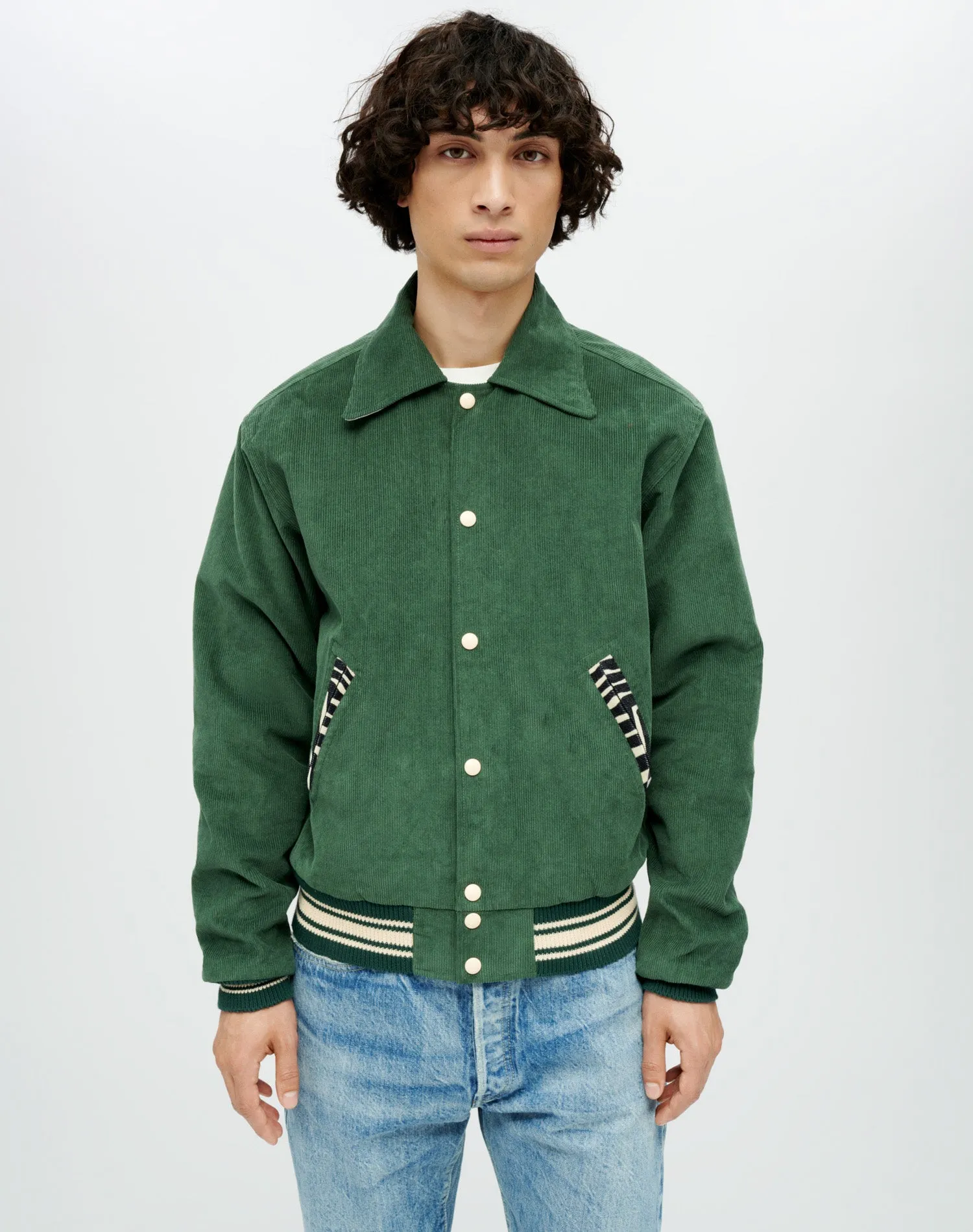 Varsity Jacket - Pine Green Zebra