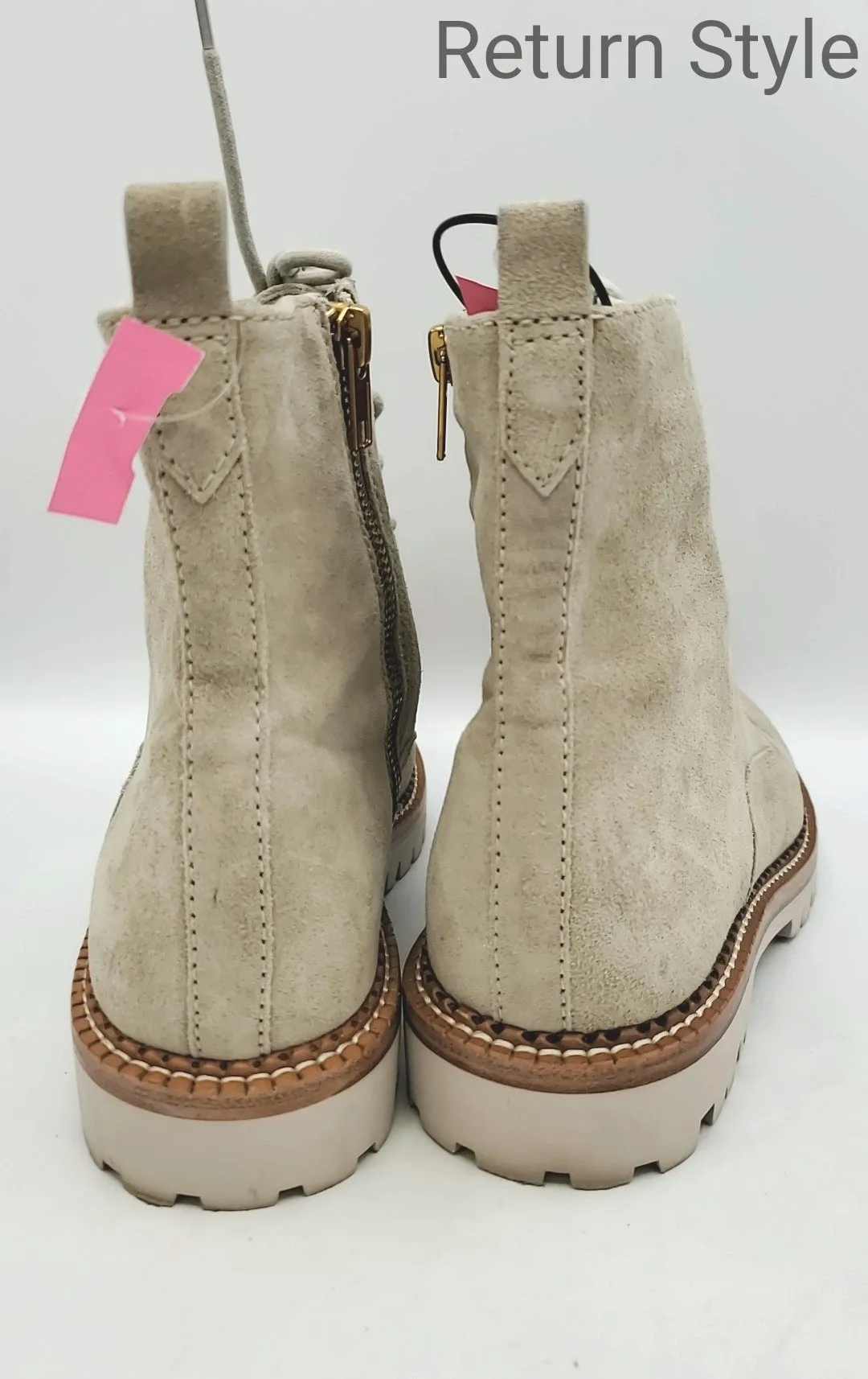 VINCE Beige Suede Leather Ankle Boot Shoe Size 8 Boots