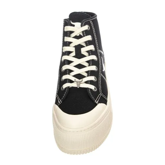 Windsor Smith Womens Distance Black Canvas / Black Off White Lace-Up Low-Profile Shoes