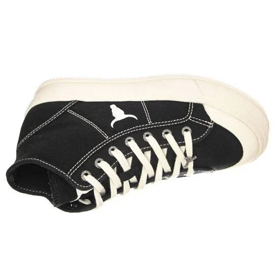 Windsor Smith Womens Distance Black Canvas / Black Off White Lace-Up Low-Profile Shoes