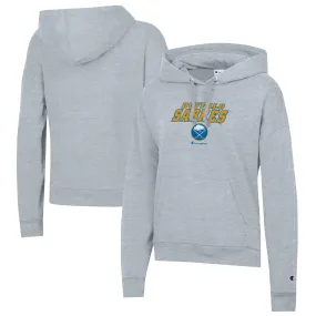 Women's Buffalo Sabres Champion Gray Powerblend Fleece Pullover Hoodie