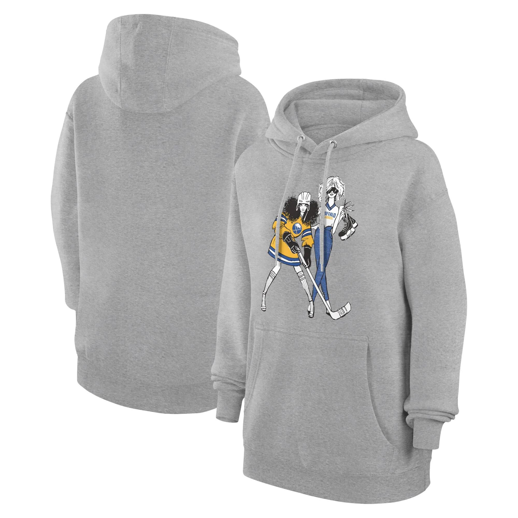 Women's Buffalo Sabres  G-III 4Her by Carl Banks Heather Gray Hockey Girls Fleece Pullover Hoodie