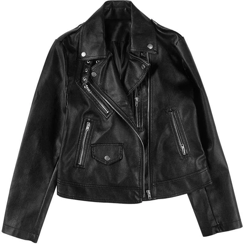 Women's Punk Zippers Fitted Motor Jackets