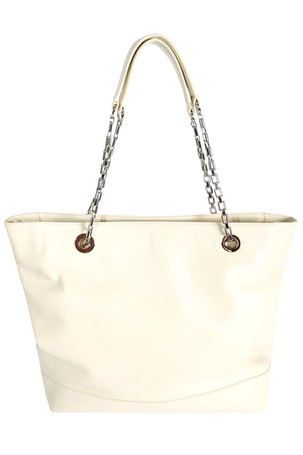 Womens Vky Original Gemma Tote Classic Large Leather Bag Handbag - Cream