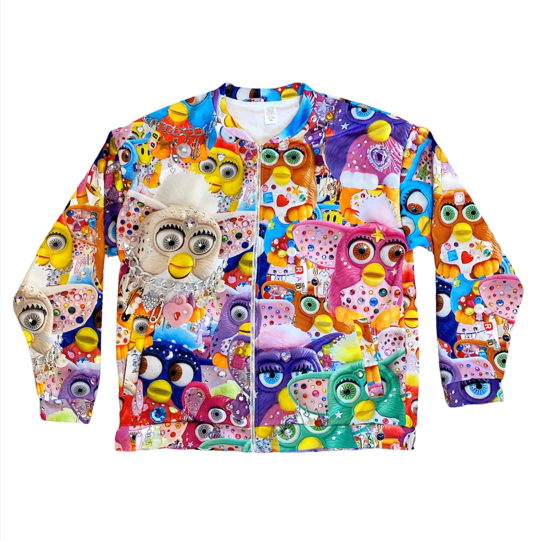 XXL UNISEX BEDAZZLED FURBY TRACK JACKET