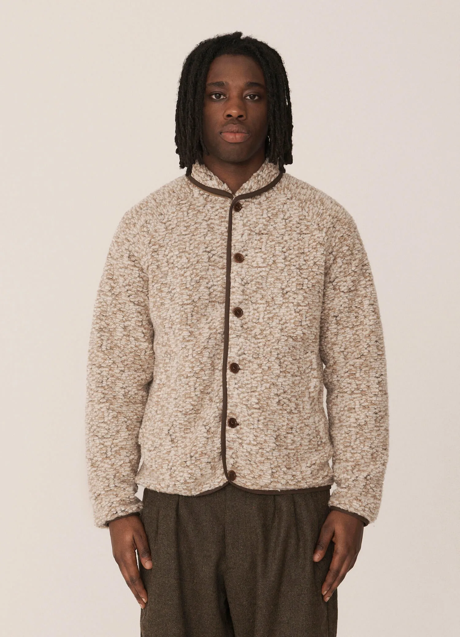 YMC Beach Wool Fleece Jacket beige marl