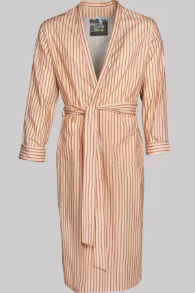 YUKATA TAN-Terracotta-green 100% COTTON Herringbone-light Medium-Stripes digital-print