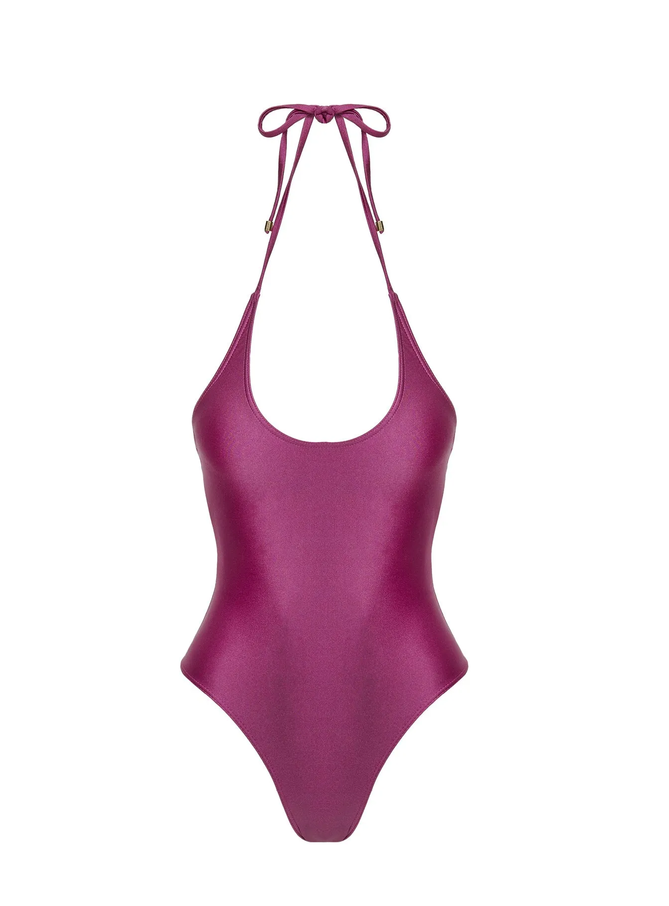 Zahra-Rose Halter Neck One Piece Mauve