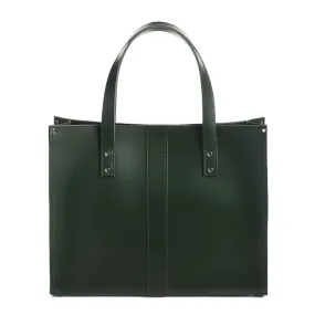 Zatchels Leather Shopper - Ivy Green